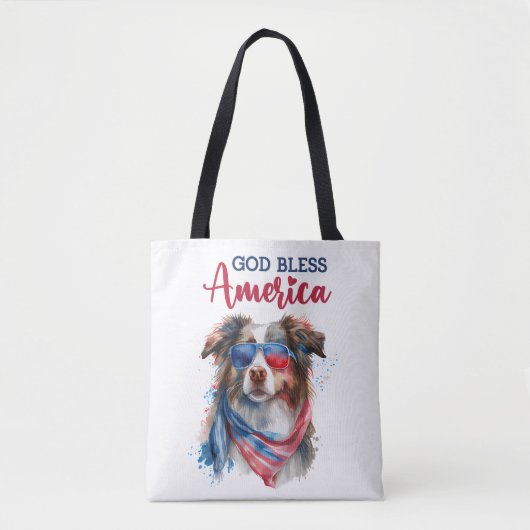 Patriottische Hond-Australische Herder Tote Bag (Voorkant)