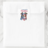 Patriottische Hond-Australische Herder Vierkante Sticker (Tas)