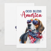 Patriottische Hond- Beagle 4 juli kaart (Voorkant / Achterkant)