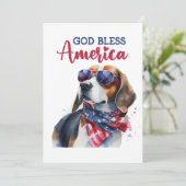 Patriottische Hond- Beagle 4 juli kaart (Staand voorkant)