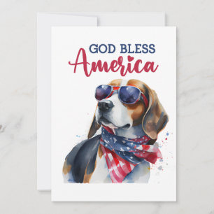 Patriottische Hond- Beagle 4 juli kaart