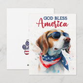 Patriottische Hond-Beagle 4 juli kaart (Voorkant / Achterkant)