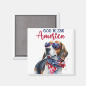 Patriottische Hond-Beagle Magneet (Voorkant / Achterkant)