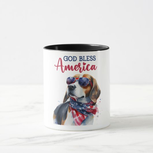 Patriottische Hond-Beagle Mok (Midden)