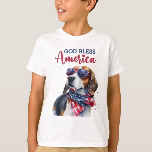 Patriottische Hond-Beagle T-shirt (Voorkant)