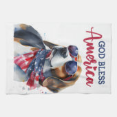 Patriottische Hond-Beagle Theedoek (Horizontaal)