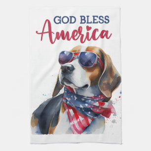 Patriottische Hond-Beagle Theedoek