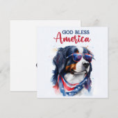 Patriottische Hond-Bernese 4 juli kaart (Voorkant / Achterkant)
