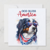 Patriottische Hond-Bernese 4 juli kaart (Voorkant)