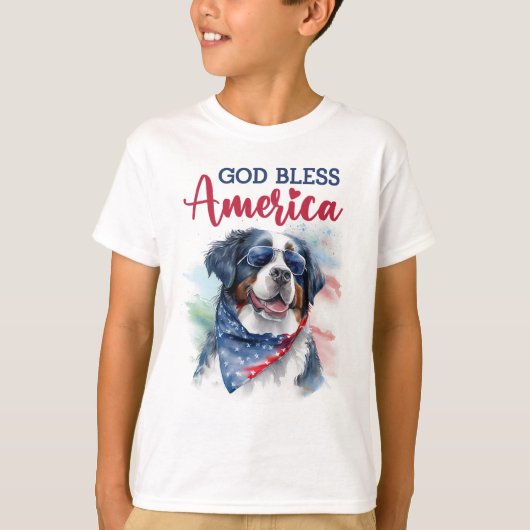 Patriottische Hond-Bernese T-shirt (Voorkant)