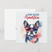 Patriottische Hond-Boston Terrier 4 juli kaart (Voorkant / Achterkant)