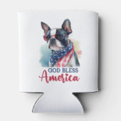 Patriottische Hond-Boston Terrier Blikjeskoeler (Achterkant)