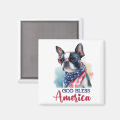 Patriottische Hond-Boston Terrier Magneet (Voorkant / Achterkant)