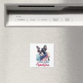 Patriottische Hond-Boston Terrier Magneet (Insitu (Vaatwasser))
