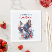 Patriottische Hond-Boston Terrier Servet (Insitu)