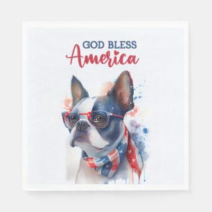 Patriottische Hond-Boston Terrier Servet