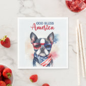 Patriottische Hond-Boston Terrier Servet (Insitu)