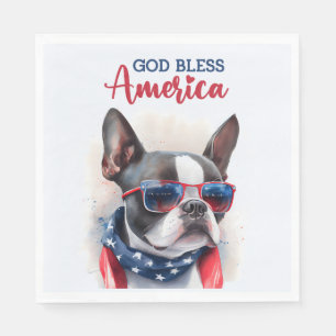 Patriottische Hond-Boston Terrier Servet