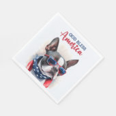 Patriottische Hond-Boston Terrier Servet (Hoek)