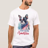 Patriottische Hond-Boston Terrier T-shirt (Voorkant)