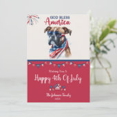 Patriottische Hond- Boxer 4 juli kaart (Staand voorkant)