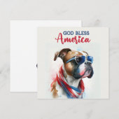 Patriottische Hond-Boxer 4 juli kaart (Voorkant / Achterkant)