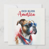 Patriottische Hond-Boxer 4 juli kaart (Voorkant)