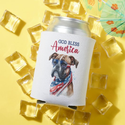 Patriottische Hond-Boxer Blikjeskoeler (Insitu Zomer)