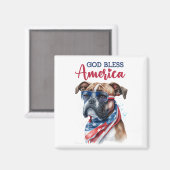 Patriottische Hond-Boxer Magneet (Voorkant / Achterkant)