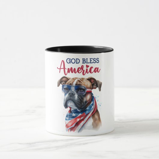 Patriottische Hond-Boxer Mok (Midden)
