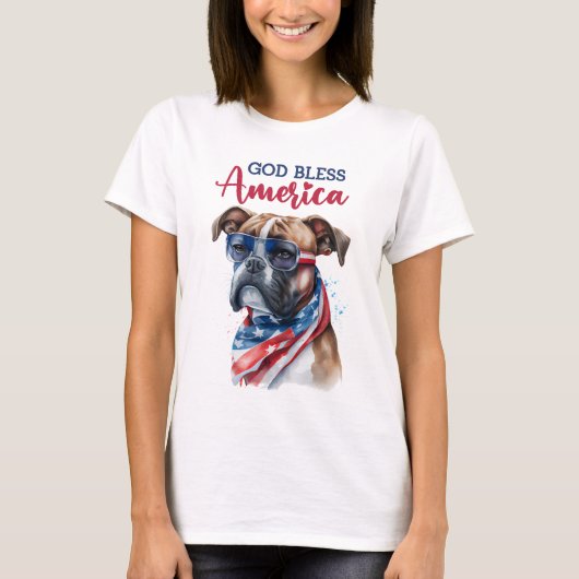 Patriottische Hond-Boxer T-shirt (Voorkant)