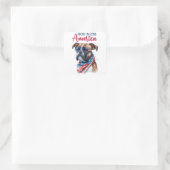 Patriottische Hond-Boxer Vierkante Sticker (Tas)