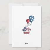 Patriottische Hond - Bulldog 4 juli kaart (Achterkant)