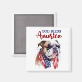 Patriottische Hond-Bulldog Magneet (Voorkant / Achterkant)