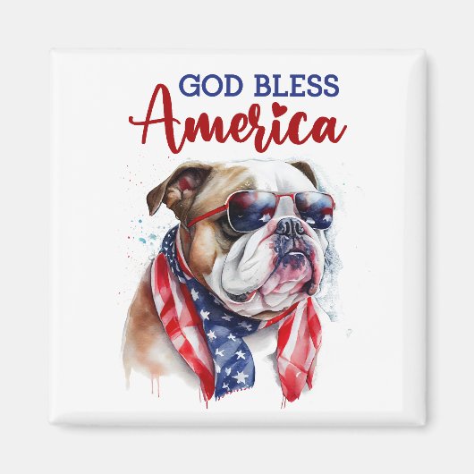 Patriottische Hond-Bulldog Magneet (Voorkant)