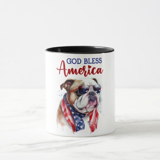 Patriottische Hond-Bulldog Mok (Midden)