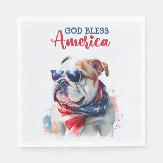 Patriottische Hond-Bulldog Servet (Voorkant)
