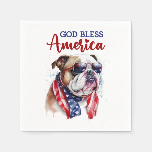 Patriottische Hond-Bulldog Servet (Voorkant)