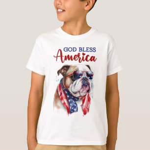Patriottische Hond-Bulldog T-shirt