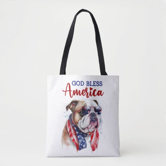 Patriottische Hond-Bulldog Tote Bag (Voorkant)