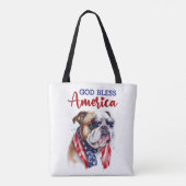 Patriottische Hond-Bulldog Tote Bag (Achterkant)
