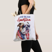 Patriottische Hond-Bulldog Tote Bag (Dichtbij)