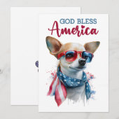 Patriottische hond - Chihuahua 4 juli Kaart (Voorkant / Achterkant)