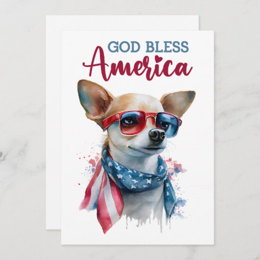 Patriottische hond - Chihuahua 4 juli Kaart (Voorkant / Achterkant)