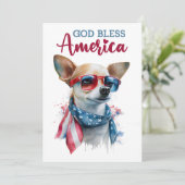 Patriottische hond - Chihuahua 4 juli Kaart (Staand voorkant)