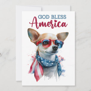 Patriottische hond - Chihuahua 4 juli Kaart