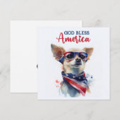 Patriottische Hond-Chihuahua 4 juli kaart (Voorkant / Achterkant)