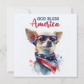 Patriottische Hond-Chihuahua 4 juli kaart (Voorkant)