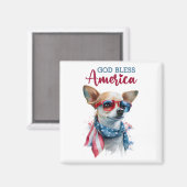 Patriottische hond-Chihuahua Magneet (Voorkant / Achterkant)