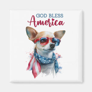 Patriottische hond-Chihuahua Magneet